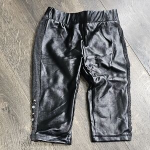 Shiny Black Kids Leggings